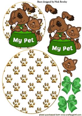 Cute Puppy and Kitty Rocker Card