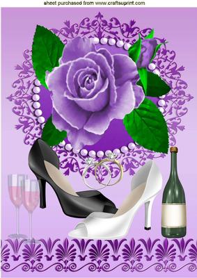 Civil Partnership Ladies Wedding with Purple Roses