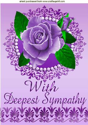 Painted Purple Roses, for Sympathy A4