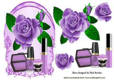 Purple Painted Roses with Makeup