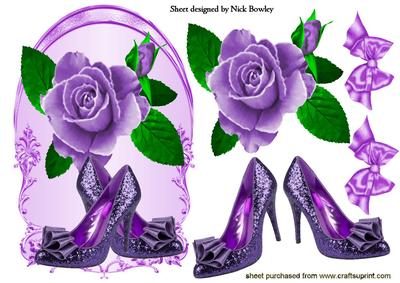 Purple Painted Roses with Sparkle Shoes