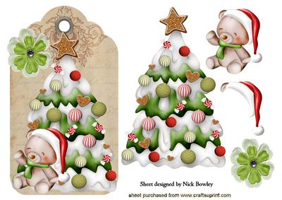 Christmas Tree, and Little Bear on a Tag