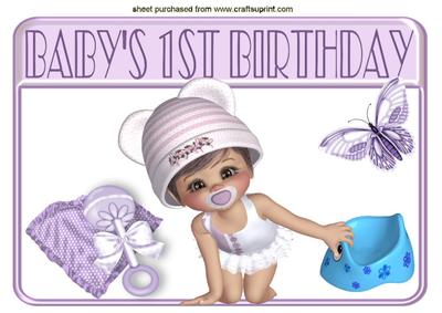 Sweet Baby Girl in Lilac Frame with Dummy