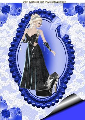 Elegant Lady in Black Dress with Shoes A4 Topper