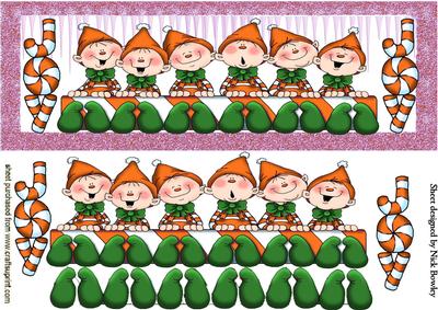 Joyful Little Elf's with Candy Cane Dl in Orang