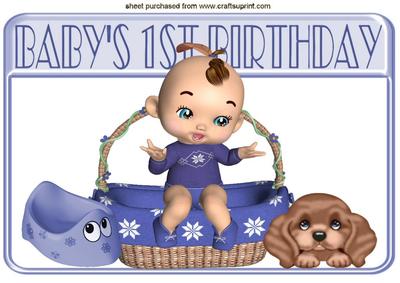 Baby Boy 1st Birthday with Potty & Puppy A4