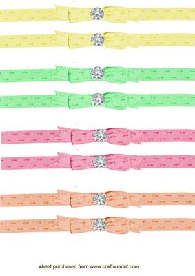 Pretty Pastel Borders with Bows and Diamonds