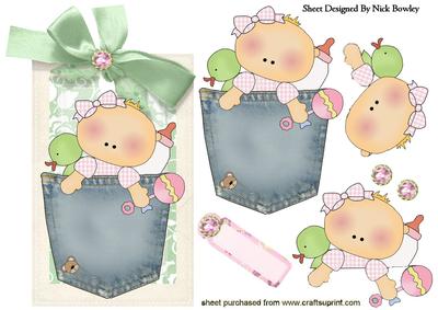 Denim Pocket Baby Girl on a Tag