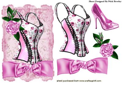Pretty Pink Basque, and Sparkle Shoe with Bow