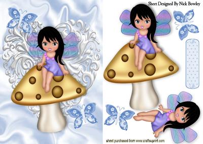 Sweet Faerie Sitting on a Mushroom