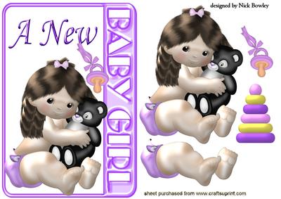 Baby Girl and Her Cuddly Toy with Dummy