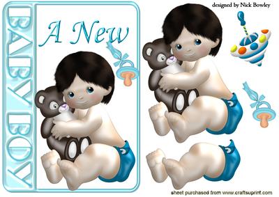 Baby Boy and His Cuddly Toy with Dummy