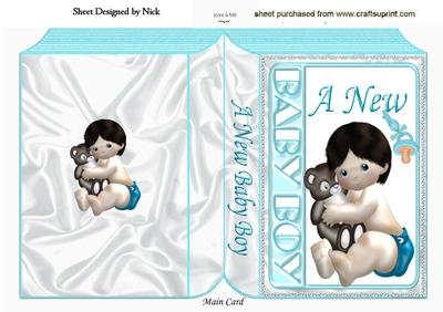 Baby Boy and His Cuddly Toy with Dummy Folded Book
