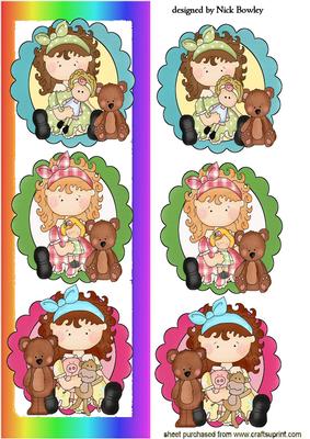 Little Girls with Her Cuddly Toys Dl