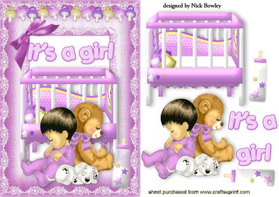 Cute Baby Girl with Teddy and Her Playpen
