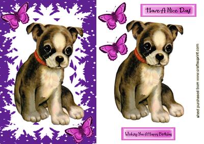 Cute Little Puppy with Butterflies