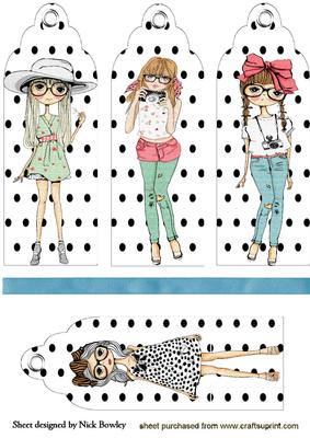 Smile for the Camera! Trendy Fashion Girl Bookmarks