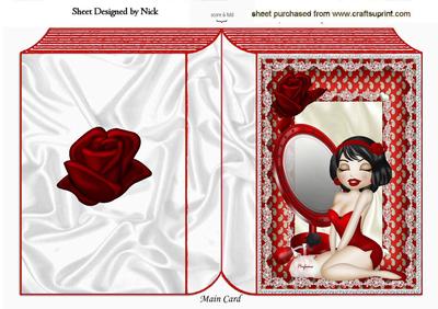 I Feel Pretty with Cute Little Lady and Rose Folded Book