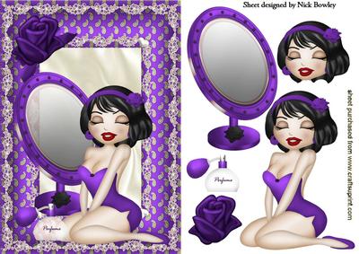 I Feel Pretty with Cute Little Lady and Purple Rose