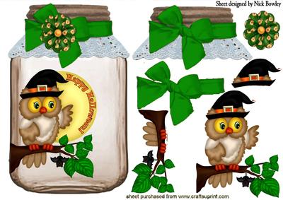 Twitawoo Owl in Halloween Hat in a Jar