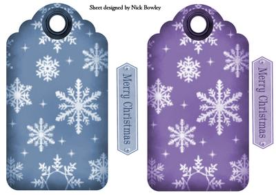 Snowflake Tags with Merry Christmas Tags