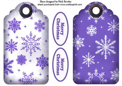 Purple Snowflake Tags with Christmas Tags