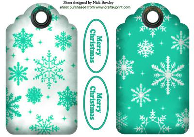 Turq Snowflake Tags with Christmas Tags