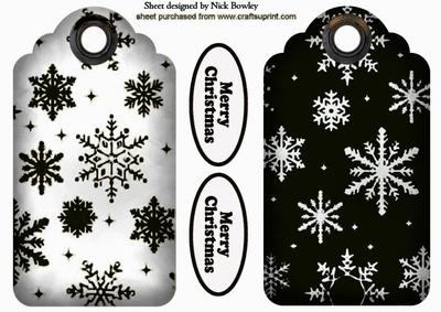 Black Snowflake Tag with Christmas Tags