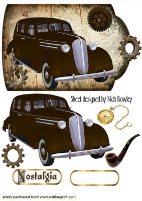 1936 Brown Sedan a Touch of Nostalgia on a Tag