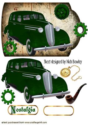 1936 Green Sedan a Touch of Nostalgia on a Tag