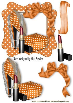 Orange/white Polka Dot Shoe with Bow