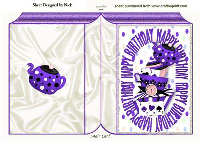 Weird and Wonderful Birthday Cake in Purple Folded Book