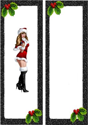Cheeky! Cheeky! Girl in Santa Suit with Holly Dl Insert