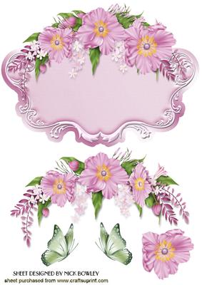 Pretty Summer Flowers in Ornate Frame