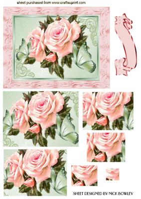Beauty, Beautiful Pink Roses with Butterflies Pyramids