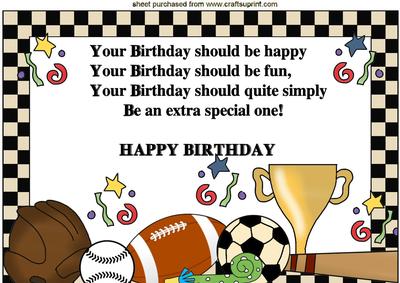 Lovely Sports Quick Card A4