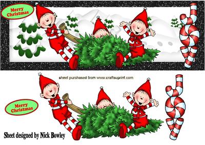 Santas Elves Playing in the Snow Dl