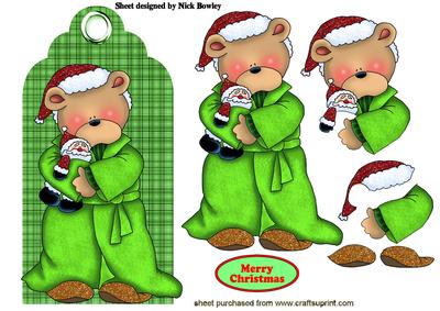 Christmas Bear on a Tag