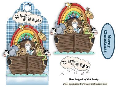 Noahs Ark Filled with Animals on a Tag