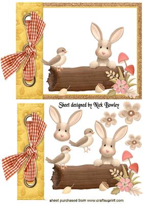 Woodland Bird with Bunny on a Tag