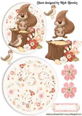 Woodland Squirrel with Little Bird Rocker Card