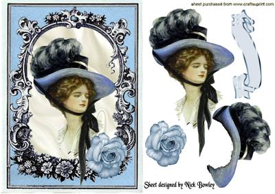 Pretty Blue Rose for a Vintage Lady