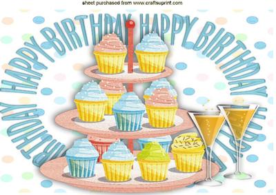 Cupcakes and Champagne for a Birthday A4