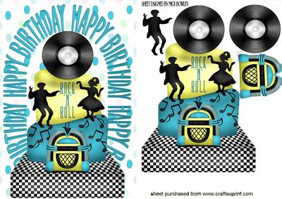Rock N Roll Birthday Cake in Turq