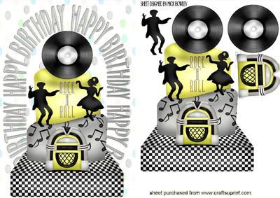 Rock N Roll Birthday Cake in Silver