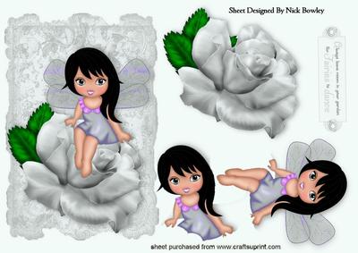 Little Faerie on Silver Rose