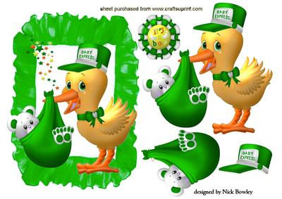 Express Delivery in Green with Yellow Bird