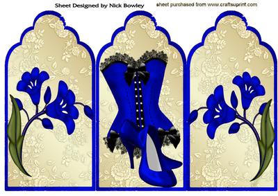 Lovely Royal Blue Basque and Shoes