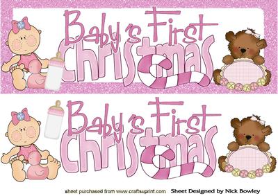 Baby Girls First Christmas with Teddy Dl