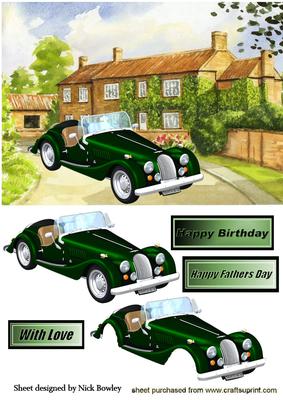 Country Cottage with Vintage Car